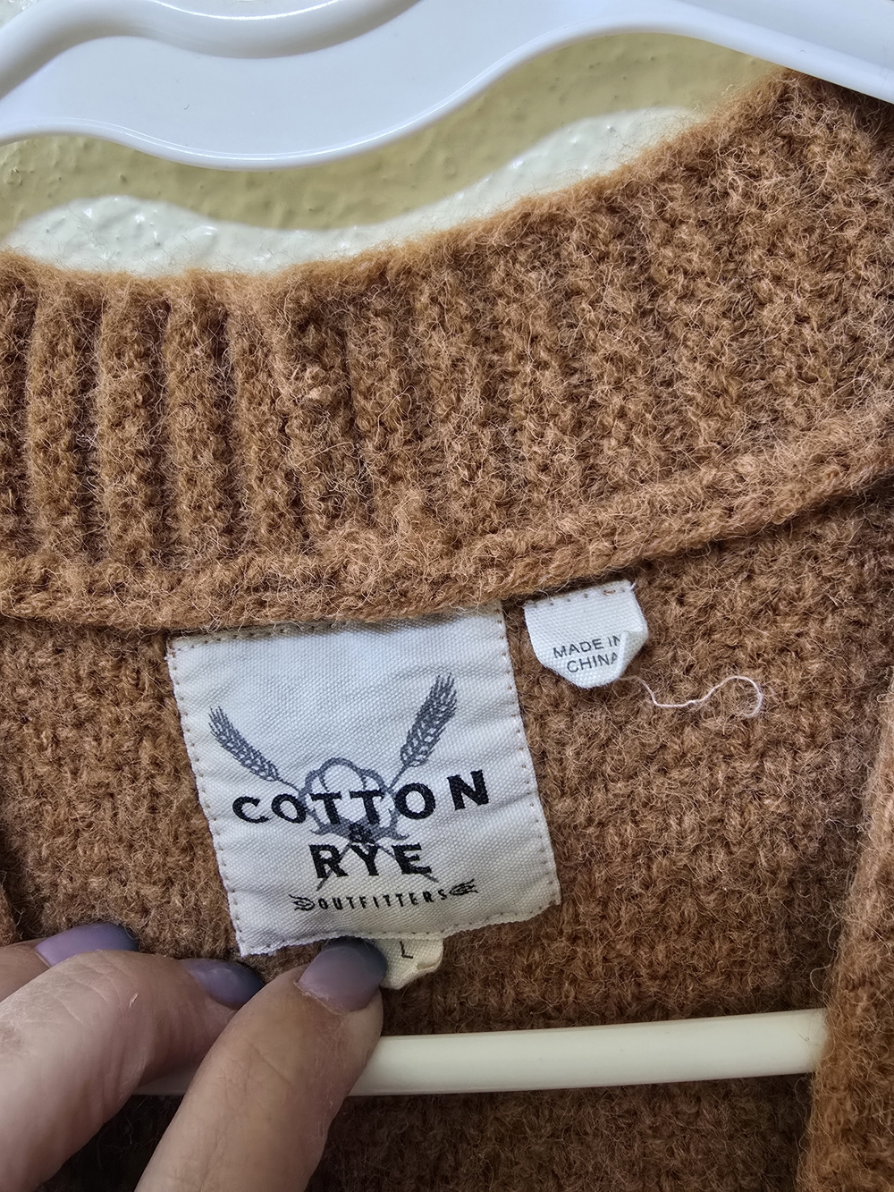 Cittin & Rye Cable Knit Button Vest - Brown - Picture 3 of 4